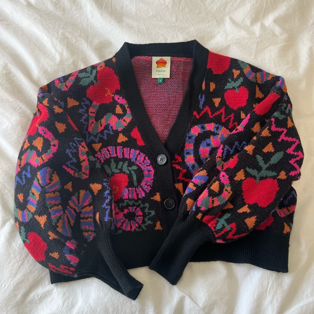 FARM Rio Black Jungle Fruits Cardigan